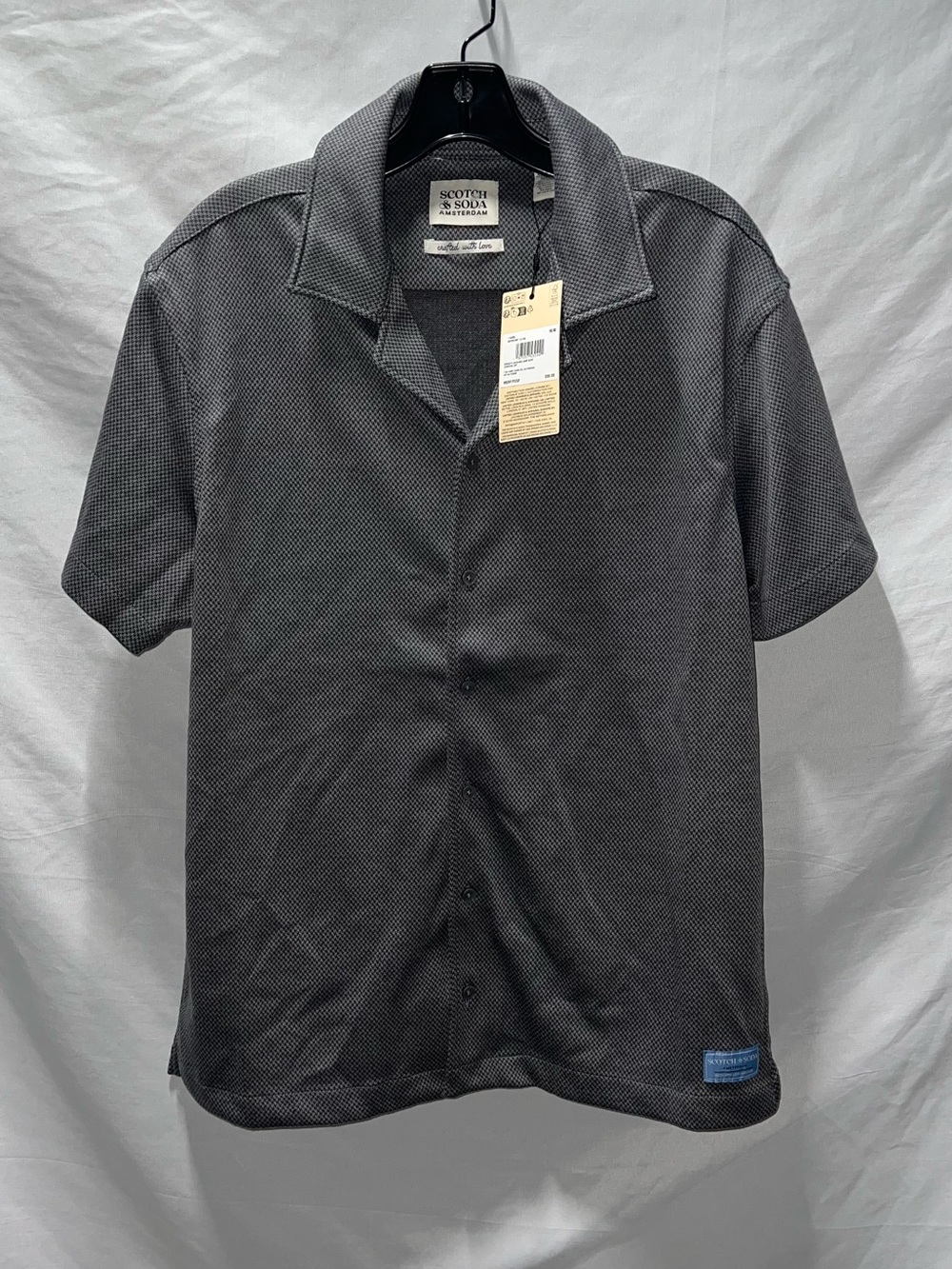 Scotch‎ & Soda Short Sleeve Button-Down Shirt in Dark Gray